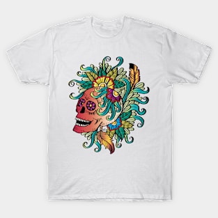 Skull with floral decoration T-Shirt